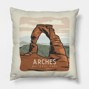 Arches National Park Travel Sticker Pillow