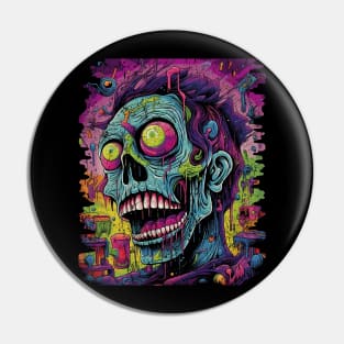 Psychedelic Zombie Chaos Pin