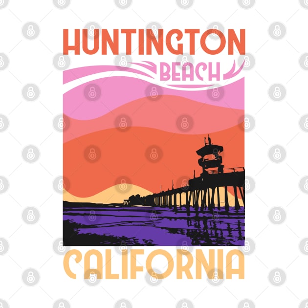 Huntington - Surfer's Paradise California by Hashed Art