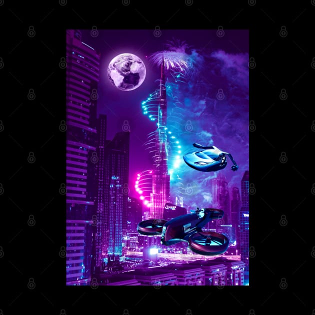 Retro City Synthwave 2077 by JeffDesign