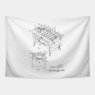 Soccer Table Vintage Patent Hand Drawing Tapestry