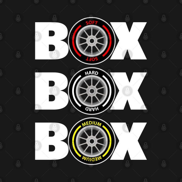 Box Box Box F1 Pitstop design - White Text by Hotshots