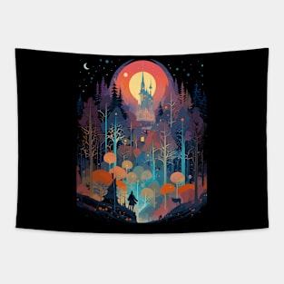 Enchanted Haunted Forest Halloween Spooky Season Tapestry