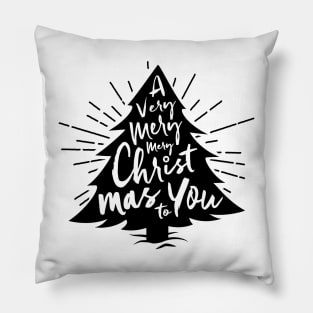 Vintage christmas tree silhouettes with messages Pillow