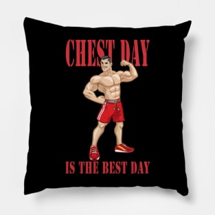 Bodybuilder sport man | Chest day is the best day Pillow