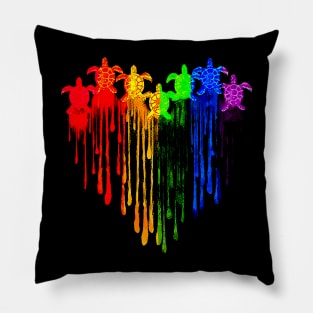 Turtle LGBT Heart Pillow