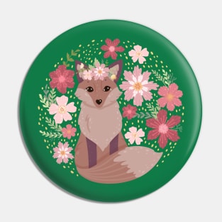 cute fox leaves flower Pin