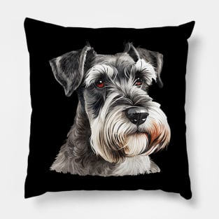 Schnauzer Sophistication Tee Triumph Extravaganza for Canine Admirers Pillow