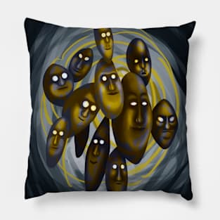 12 faces  Flying in space Pillow