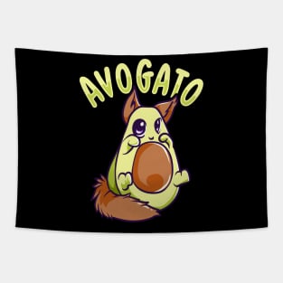 Cute Avogato Avocado Cat Funny Kitty Avo-gato Pun Tapestry