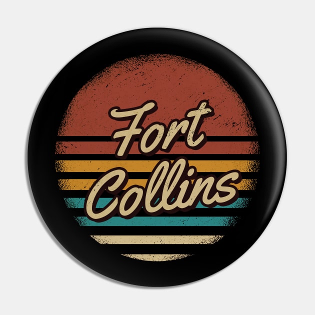 Fort Collins Vintage Text Pin by JamexAlisa