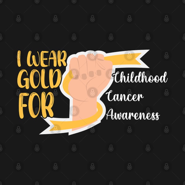 I Wear Gold For Childhood Cancer Awareness Shirt, Warrior , Cancer Support , Childhood Cancer , Gold Ribbon by Abddox-99