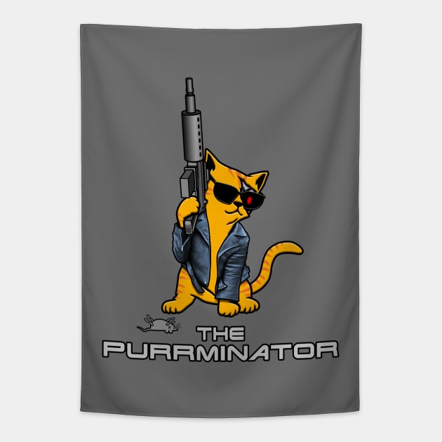 The Purrminator Tapestry by BoneheadGraphix