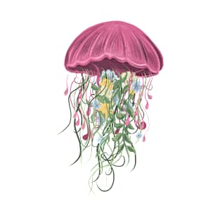 Jellyfish And Flowers T-Shirt