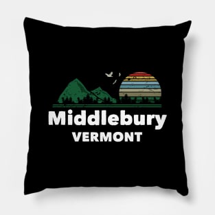 Mountain Sunset Flying Birds Outdoor Middlebury Vermont Pillow