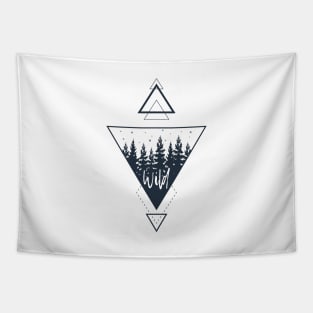 Nature. Wild Forest. Double Exposure. Geometric Style Tapestry