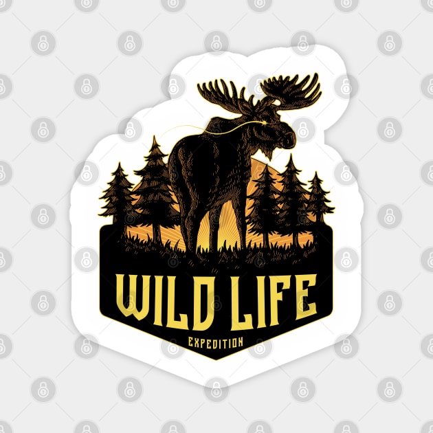 Wild Life Deer Logo Magnet by Tonymidi Artworks Studio