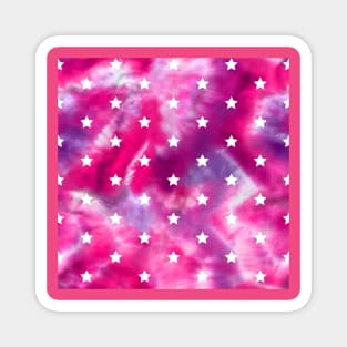 Pink Tie-Dye and Stars Magnet