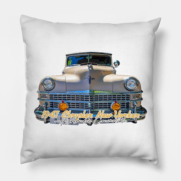 1947 Chrysler New Yorker Highlander Convertible Pillow by Gestalt Imagery