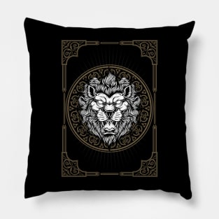 Lion Head With Classic Frame Ornaments Pillow