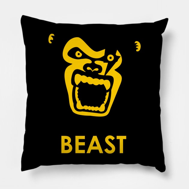 Attention Gorilla Beast Pillow by XOOXOO