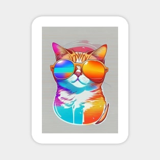 cool summer cat Magnet