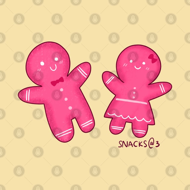 Gingerbread couple in PINK by Snacks At 3