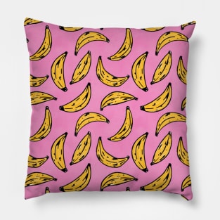 Banana Pink Yellow Pattern Pillow