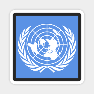 Emblem of the United Nations (White on blue) Magnet