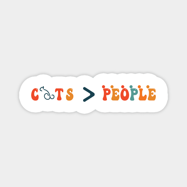 Less People More Cats Magnet by Salahboulehoual