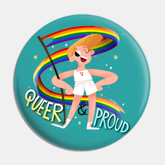 Queer & Proud - L heart Pin by Gummy Illustrations