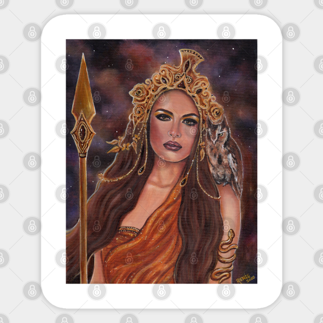 Athena Greek Goddess By Renee Lavoie Athena Goddess Sticker Teepublic Uk