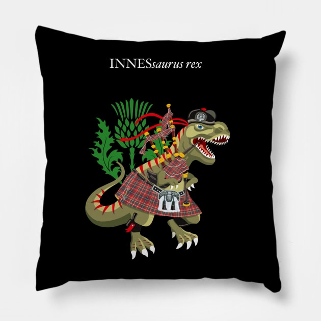 Clanosaurus Rex INNESsaurus rex Plaid Innes Scotland Ireland Family Tartan Pillow by BullShirtCo