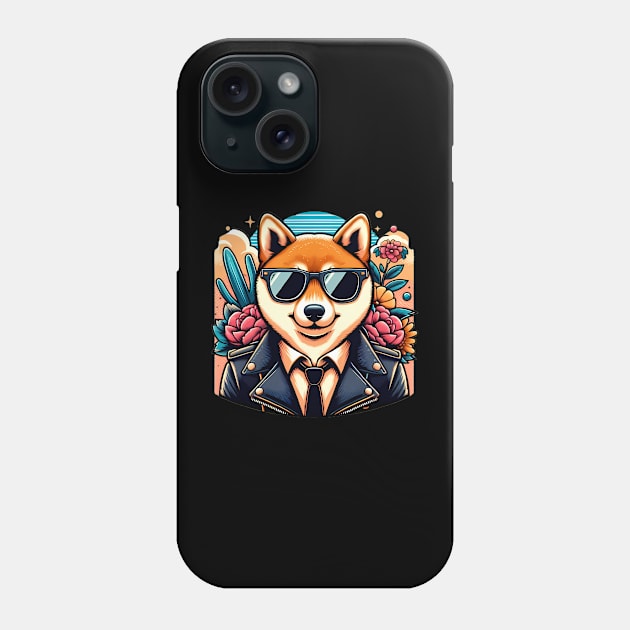 Funny Shiba Inu with Sunglasses Phone Case by CreativeSparkzz