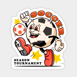 Soccer, retro soccer mascot character Magnet