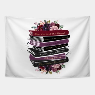 Books and Flowers Tapestry