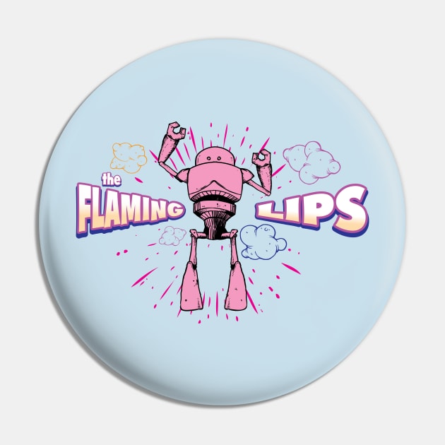 Pink Robots Pin by Mozz