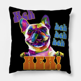 Psychedelic Laughing Bulldog Pillow