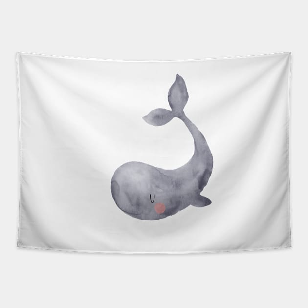 Grey Baby whale Tapestry by gusstvaraonica