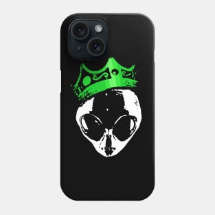 King Alien Green Crown Funny UFO Science Fiction Gift Phone Case