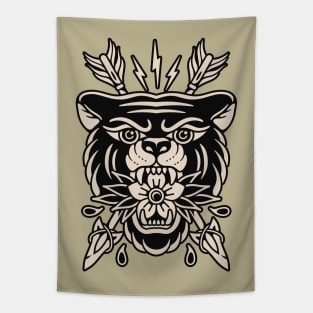 Traditional bear tattoo Tapestry