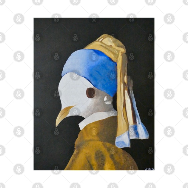 Dottie, a Dove With a Pearl Earring by rogerstrawberry