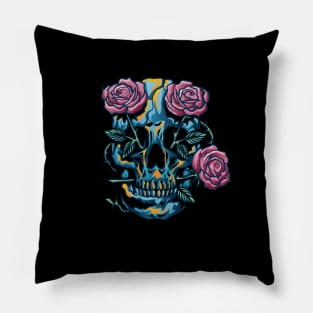 Skulls and roses Pillow