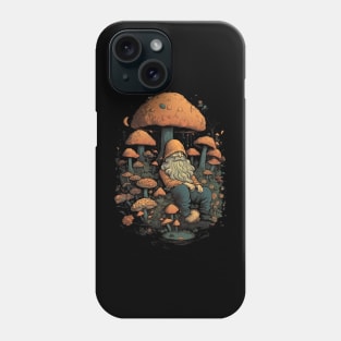 Lord Of The Shrooms - dark gnome wizard fantasy mushroom illustration fairy tale fae folk Phone Case