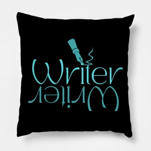 Writer (Blue) Reflective Text Pillow