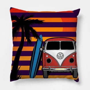 Surf at sunset Pillow