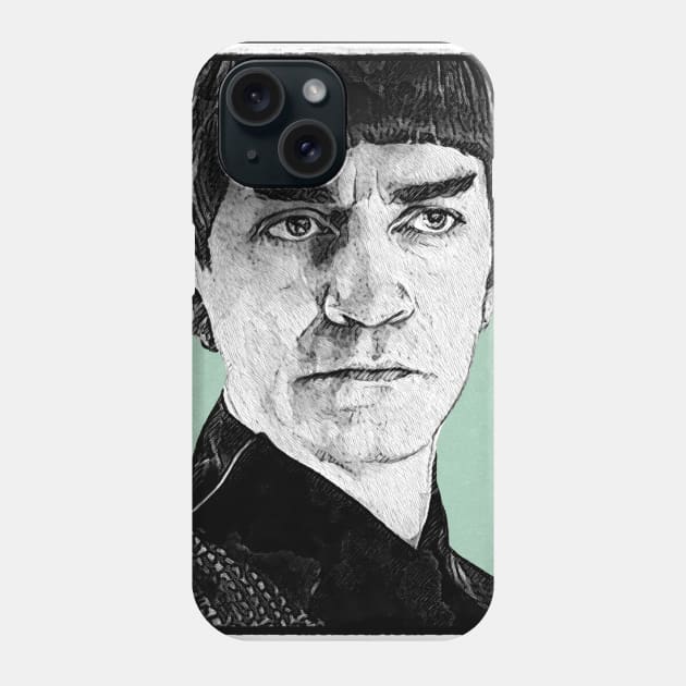 Disco Space Dad Monochrome Ink Portrait Phone Case by OrionLodubyal