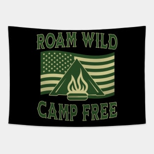 Roam Wild Camp Free Camping Americana Tapestry