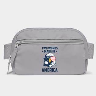 Joe Biden Says Two Words Made In America USA American Flag Funny Biden 2 Words Quote Bag