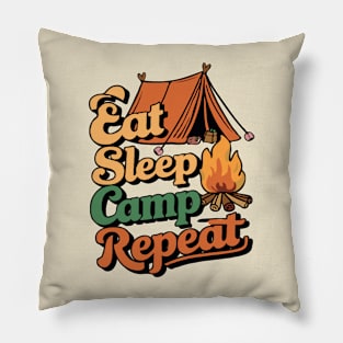 Eat Sleep Camp Repeat, Funny Camping Pillow